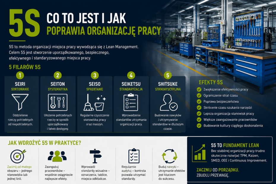 5S co to jest i jak poprawia organizację pracy w produkcji