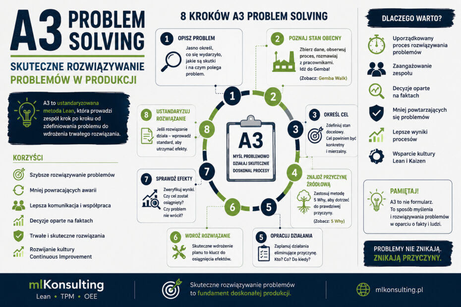 A3 Problem Solving – metoda Lean Management do skutecznego rozwiązywania problemów w produkcji